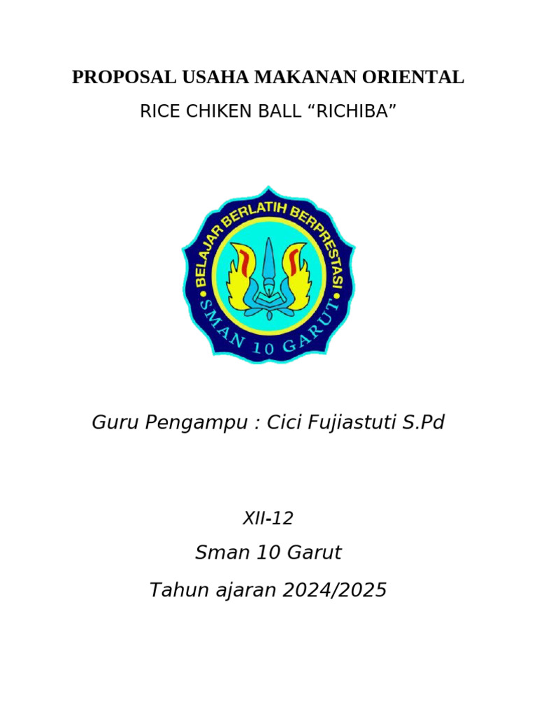 Proposal Usaha Makanan Oriental 2 Pdf