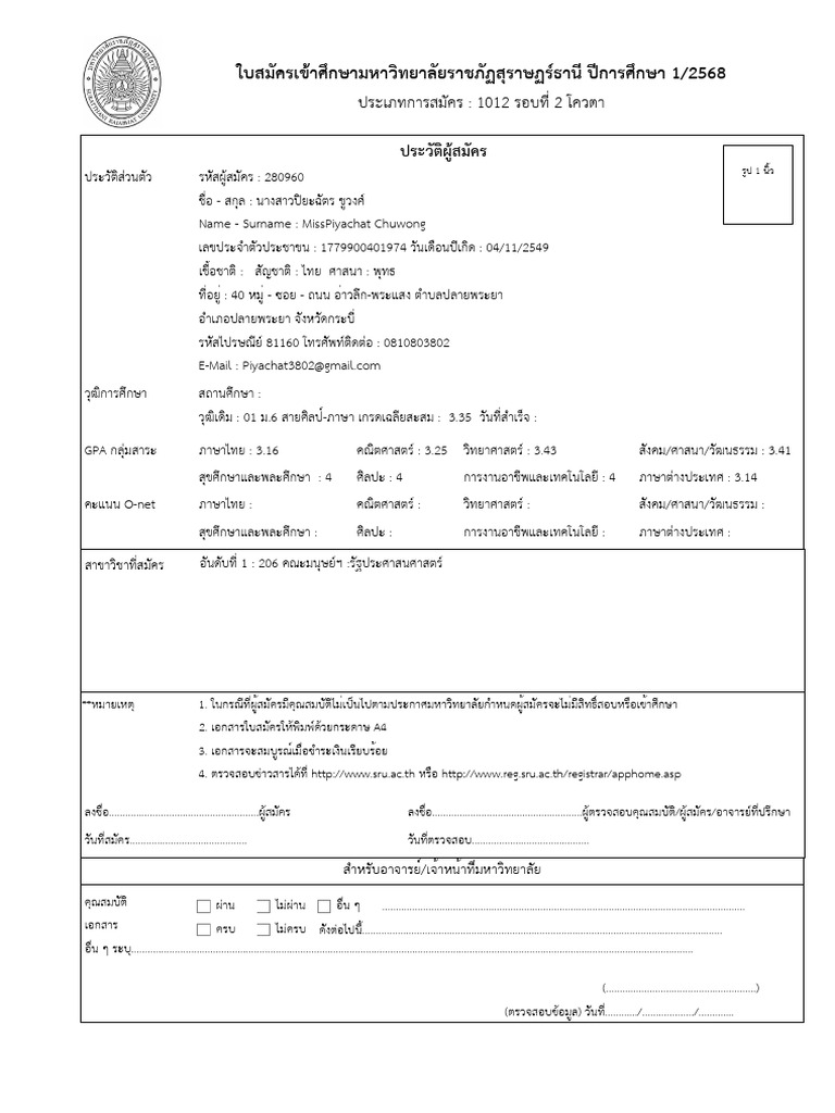 Repapplicant Application | PDF