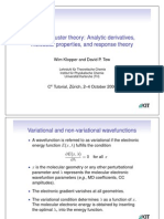 Coupled Cluster Theory: Analytic Derivatives, Molecular Properties, and Response Theory