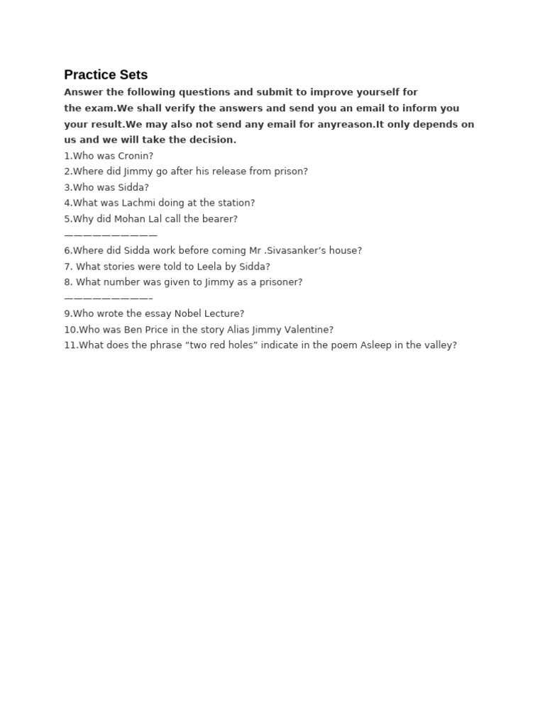 Exam Practice Questions and Answers | PDF