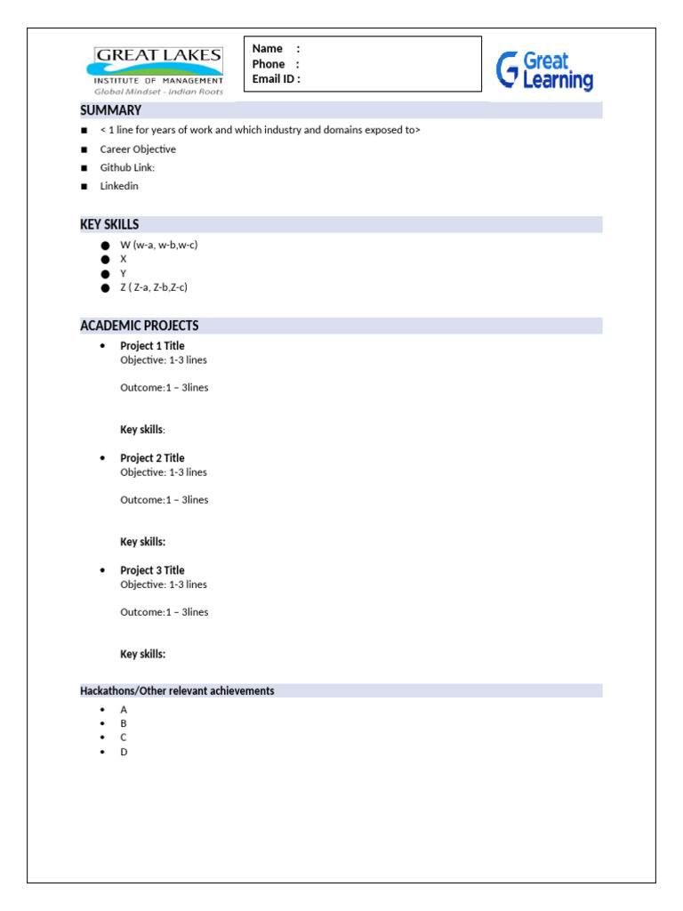 DSE CV Template and Example Guide | PDF