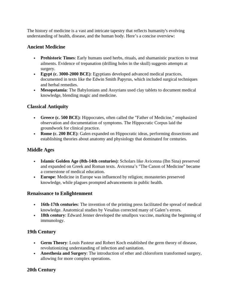 The History of Medicine Is A Vast and Intricate Tapestry That Reflects ...