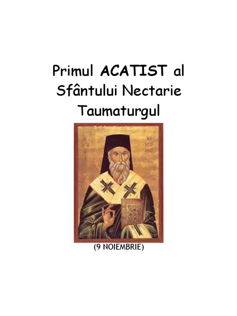 Primul ACATIST Al Sf. Nectarie PDF