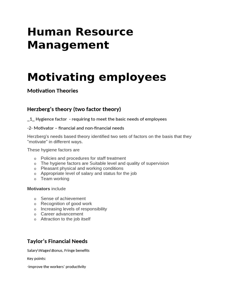 Theory On Motivating Employees | PDF | Motivation | Motivational
