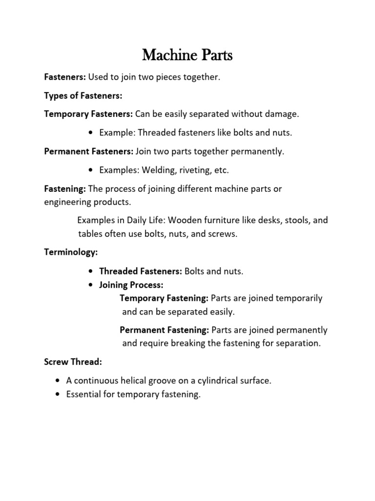 Eg Notes | PDF | Bearing (Mechanical) | Screw