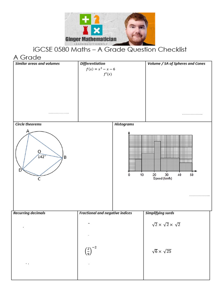 Igcse 0580 maths a grade question checklist pdf trigonometric