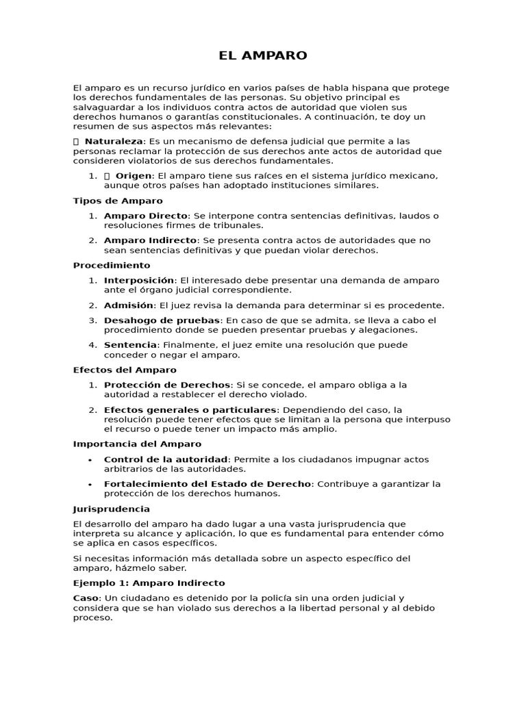 Amparo | PDF | Caso de ley | Debido al proceso