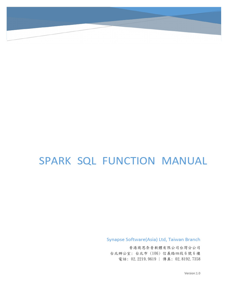 Synapse - Spark SQL Function | PDF