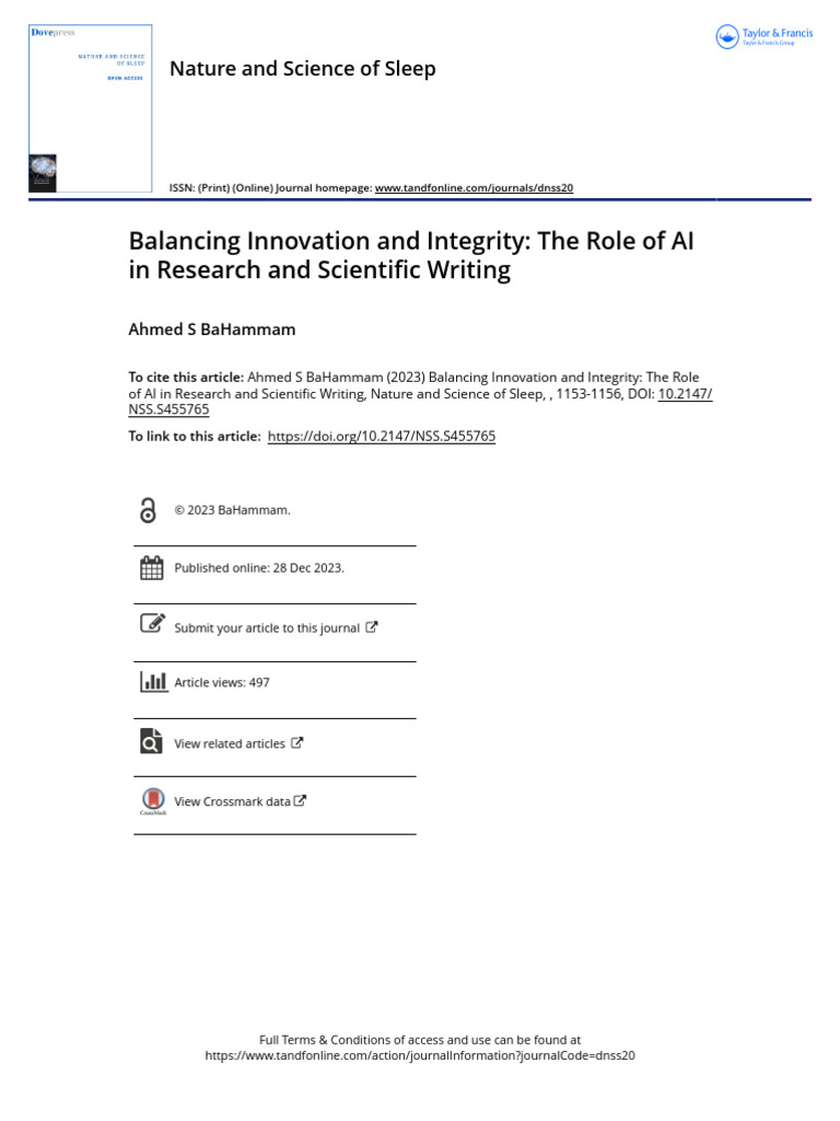 Balancing Innovation and Integrity The Role of AI in Research and ...