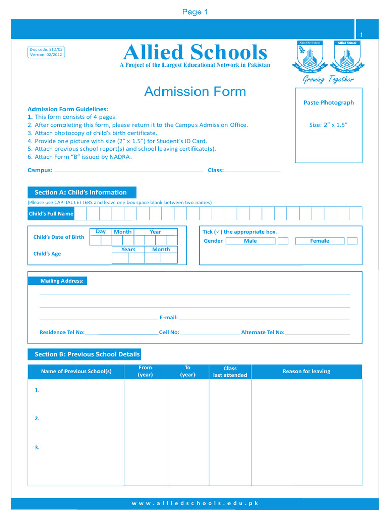 Admission Form (2) 2020 Coloured | PDF | Tuition Payments