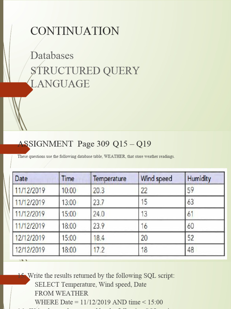 Assighnment and Notes of Comp - Science | PDF | Sql | Humidity