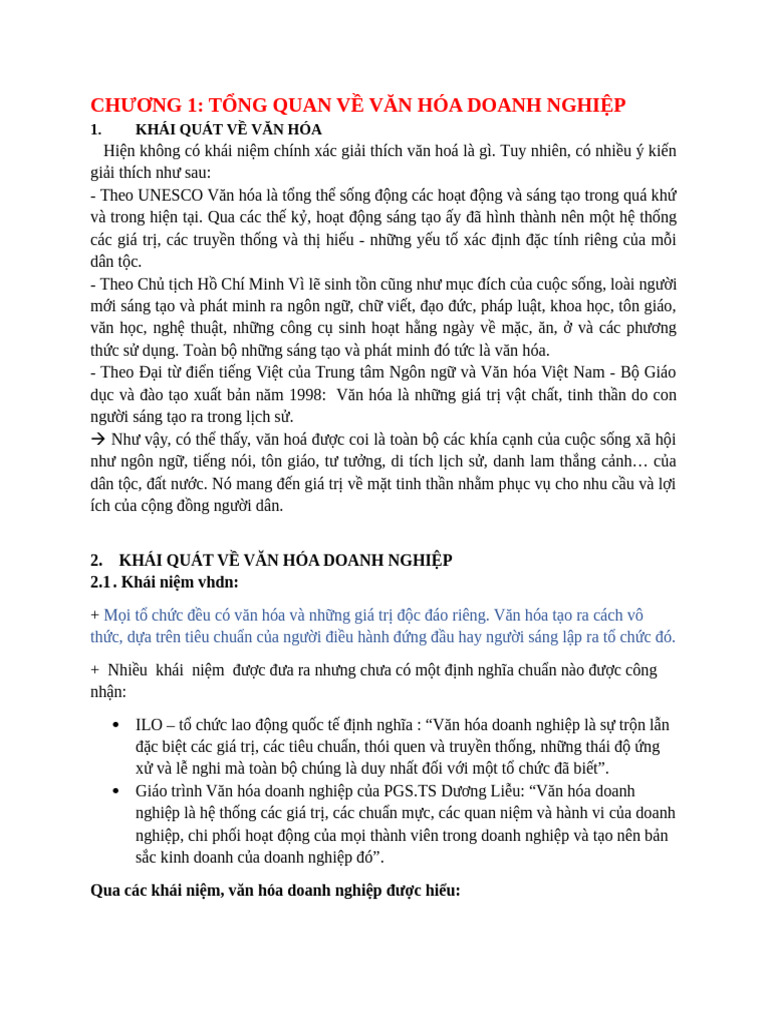 Văn Hóa Doanh Nghiệp | PDF