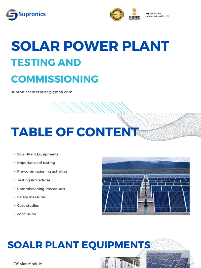 Solar Power Plant Testing & Commissioning | PDF | Electrical Resistance ...