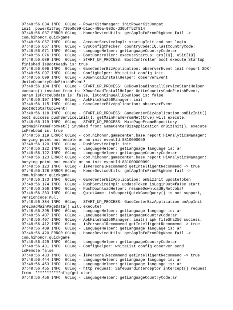 Honor Device Log Analysis Report | PDF | Computer Engineering | World ...