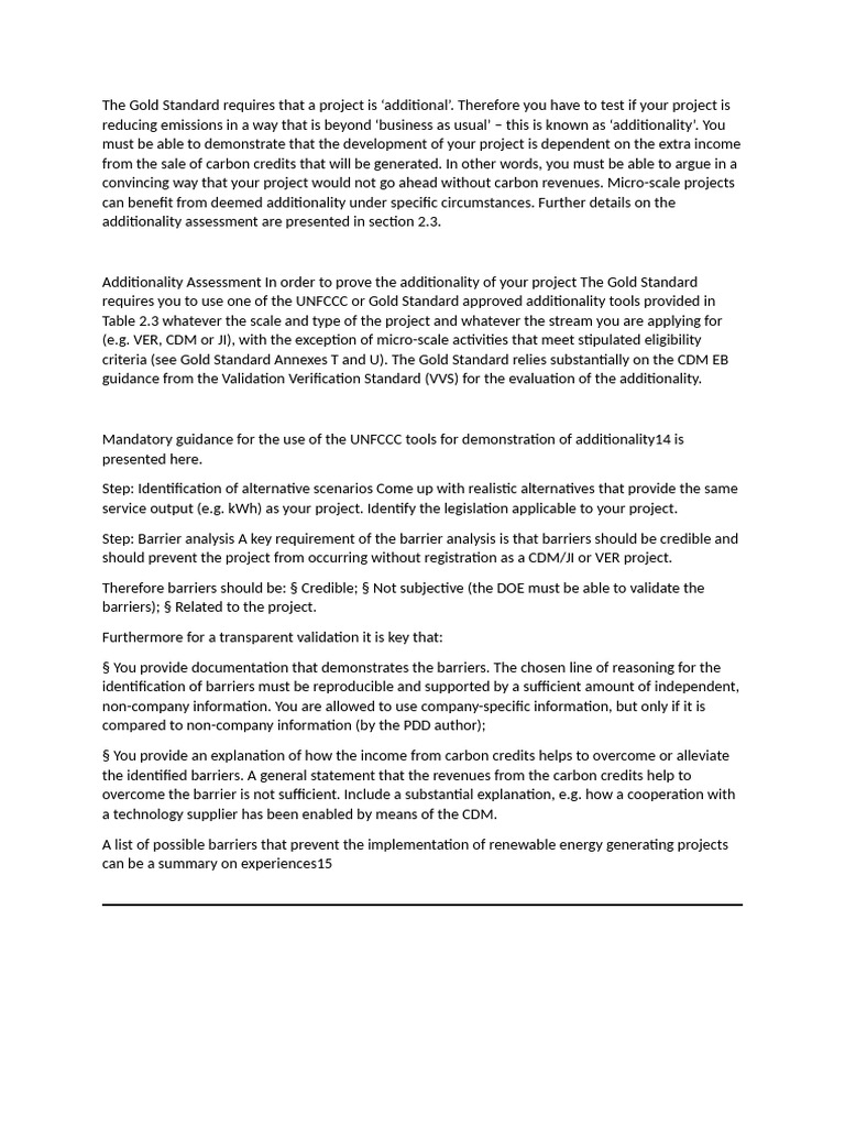 Additionality Assessment for Carbon Projects | PDF | Biogas | Agriculture