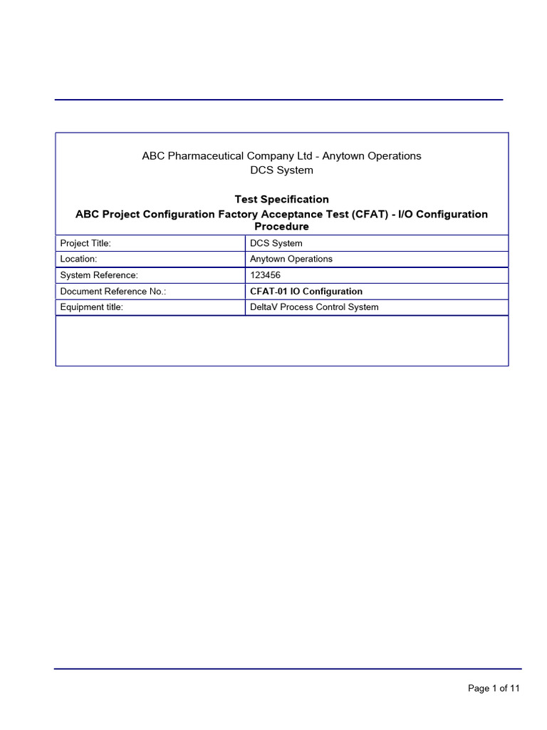 CFAT I/O Configuration Test Procedure | PDF | Specification (Technical ...