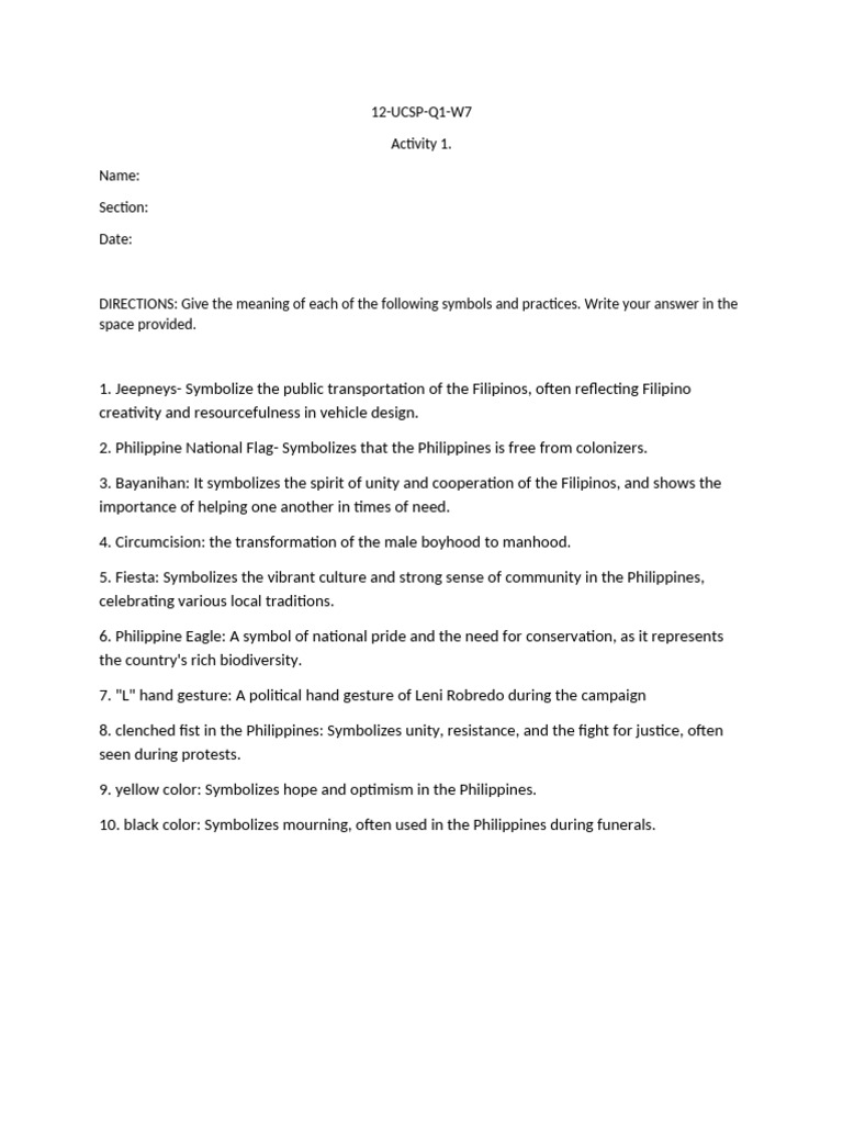 UCSP_WEEK6 | PDF | Philippines | Symbols