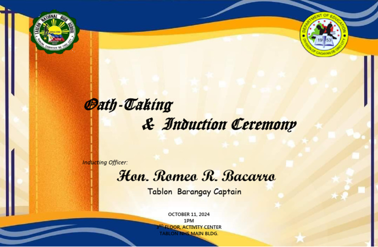 Induction Ceremony for Tablon Officers | PDF