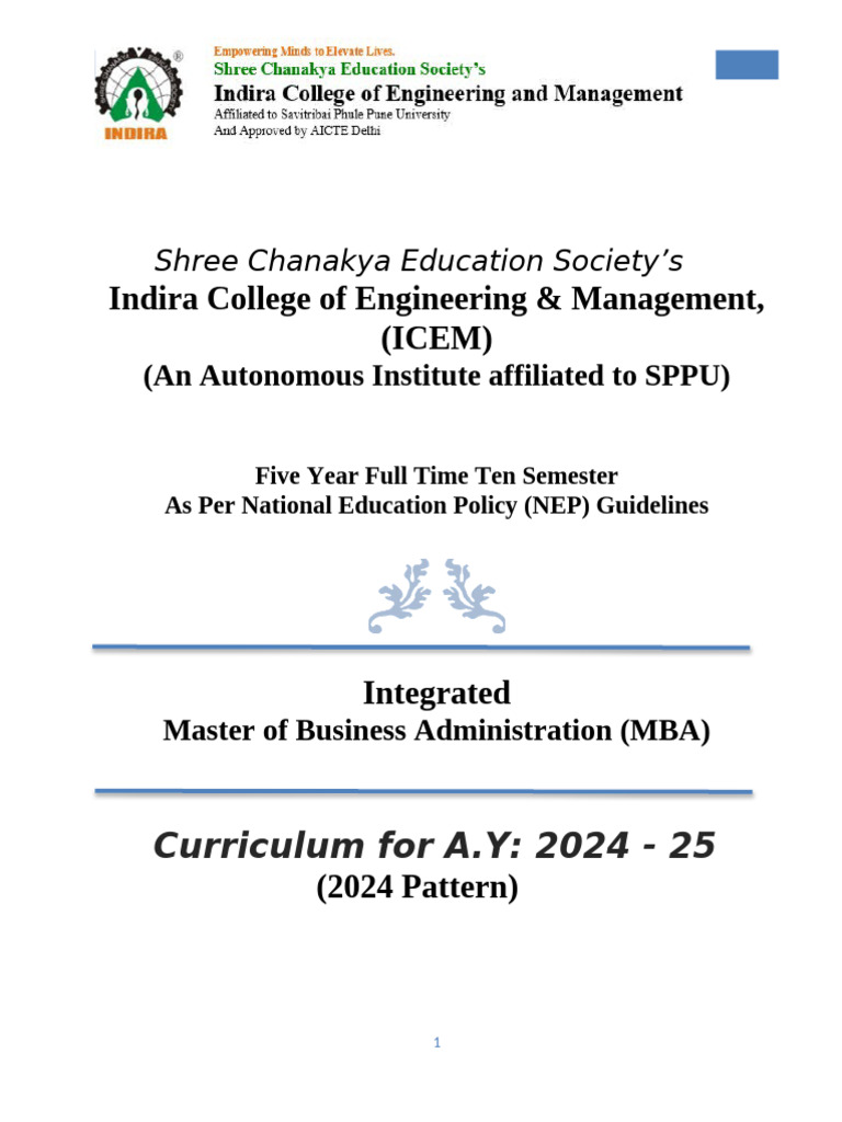 Integrated MBA Curriculum Overview | PDF | Master Of Business ...