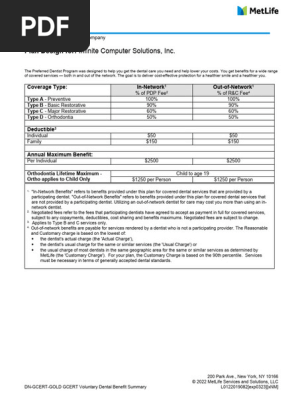 Dental Core Plus Plan