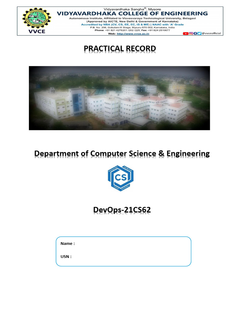 DevOps Practical Record for CSE Students | PDF | Version Control ...