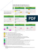 calendario admision 2012-13