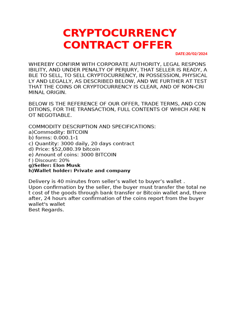 Cryptocurrency Contract Offer Pdf Law