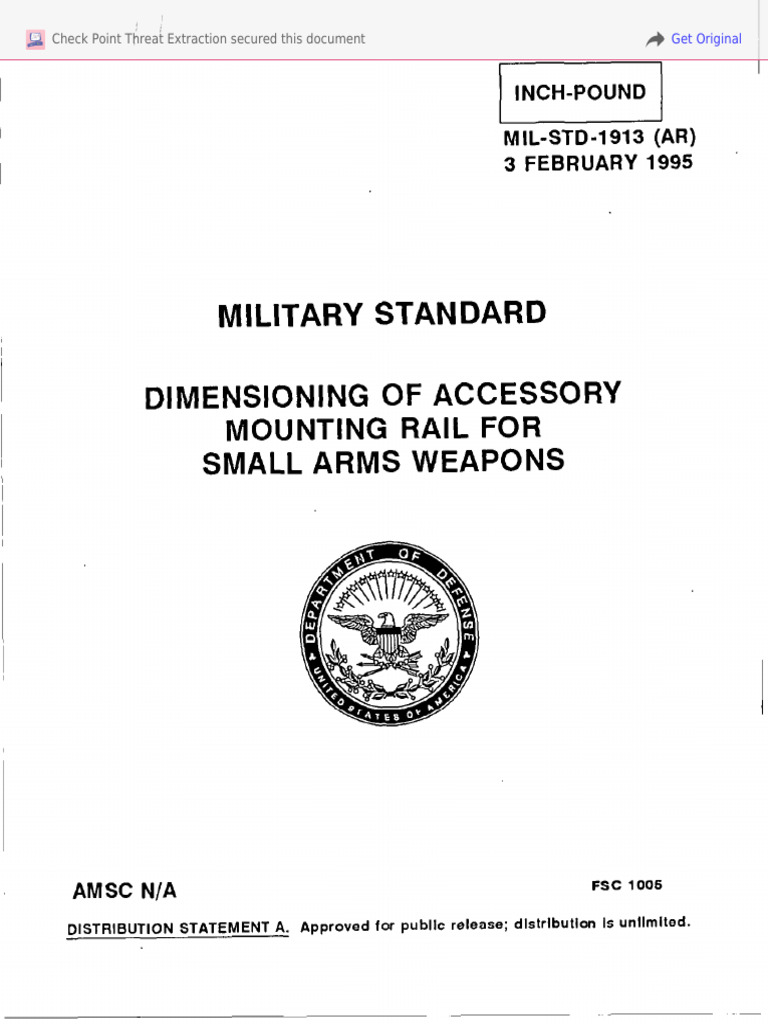 MIL STD 1913.Cleaned Mounting Rails | PDF | Firearms | Ballistics
