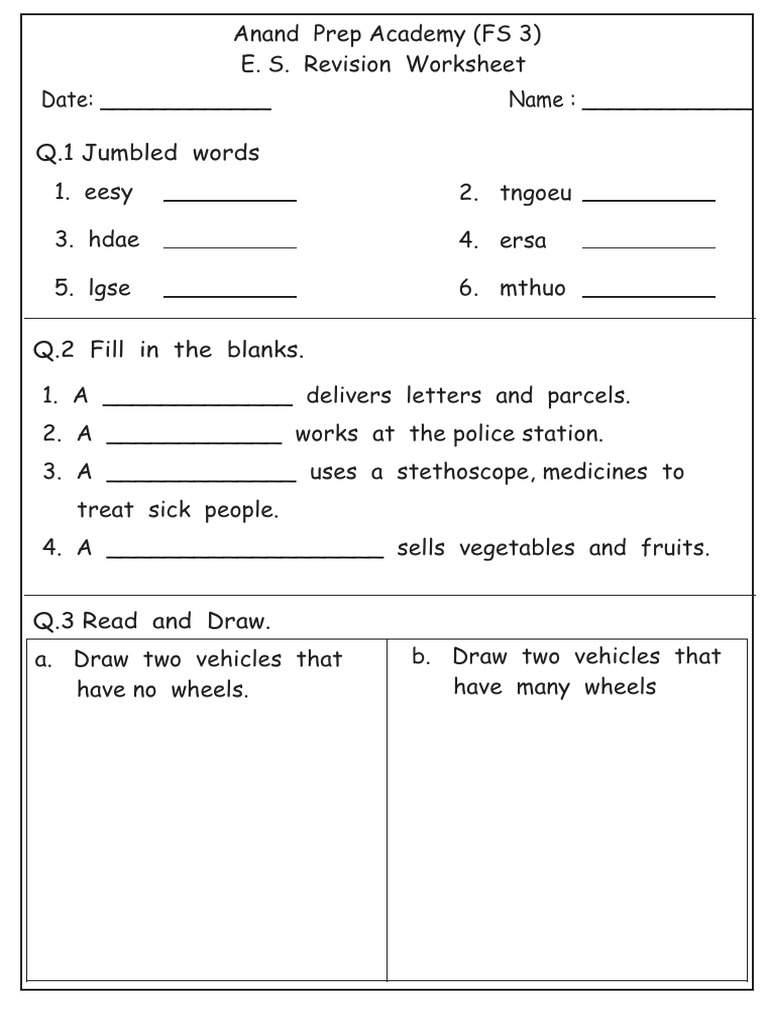 Anand Prep Academy Revision Worksheet | PDF