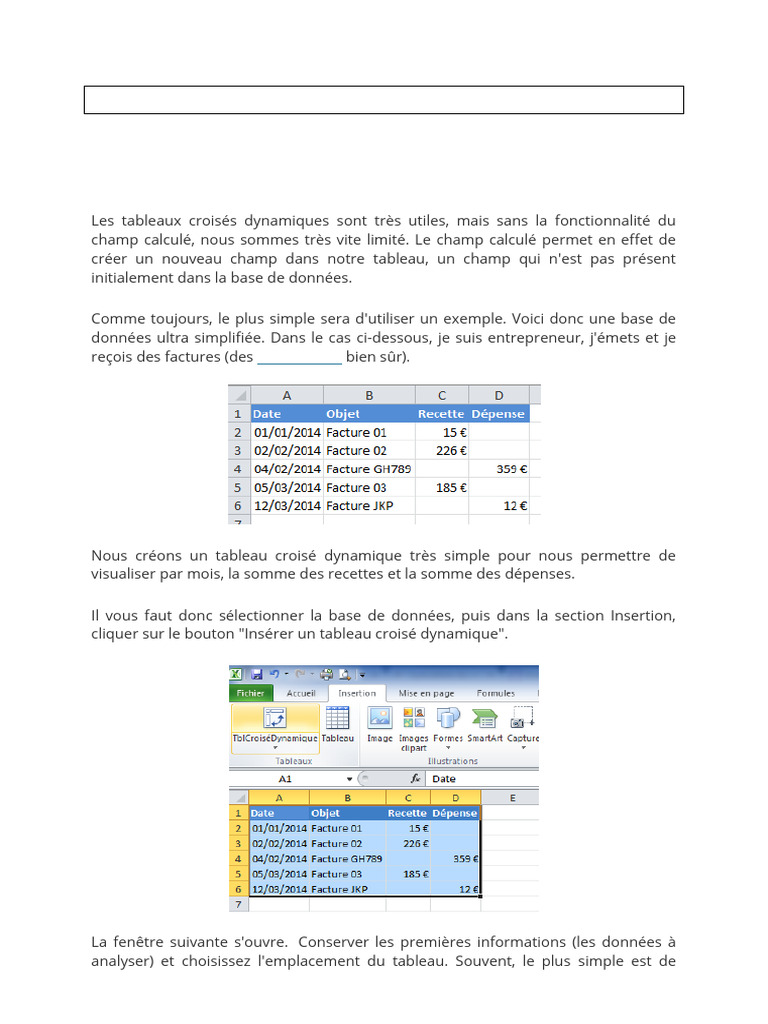 Ajouter un champ calculé dans TCD Excel | PDF | Microsoft Excel ...
