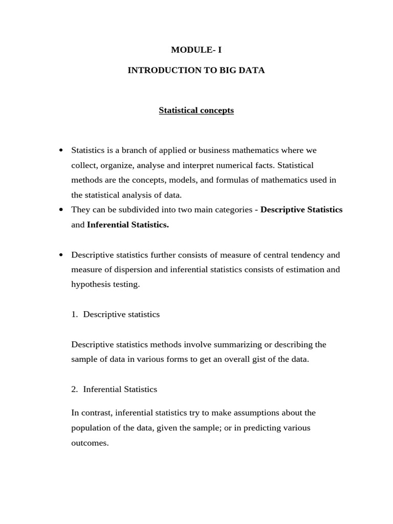 Big Data: Statistics and Sampling Methods | PDF | Statistics | Sampling ...