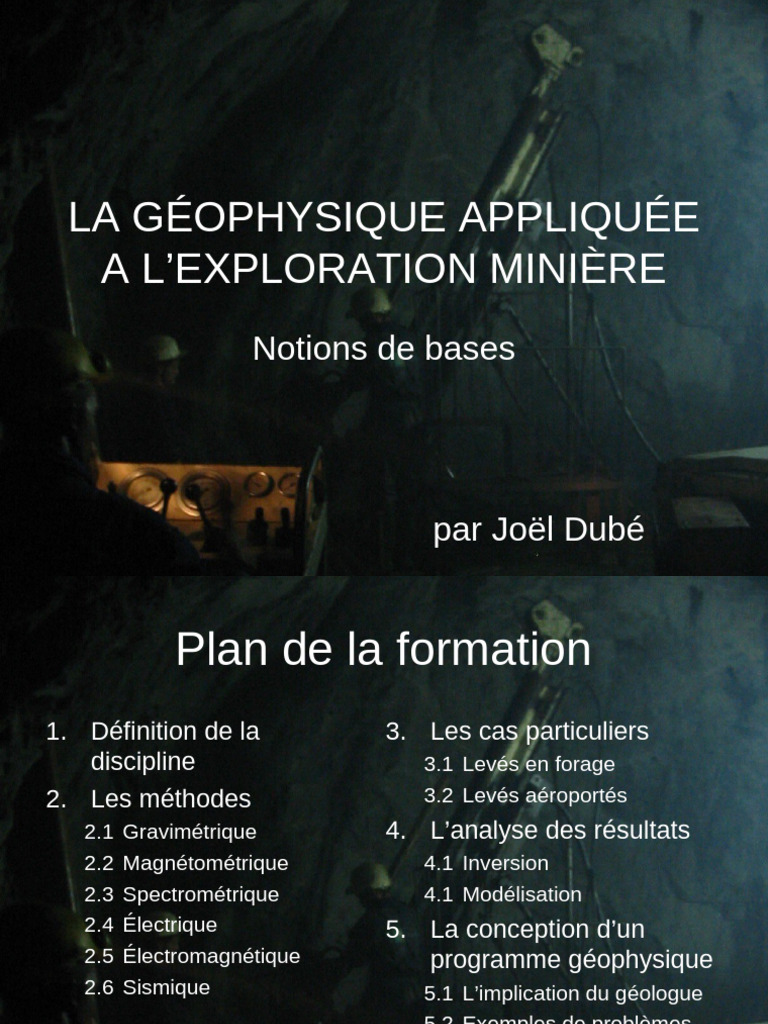 Apport De La Géophysique: Méthodes Géophysiques – JTTKFN