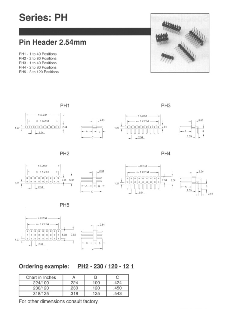 Pin Header Specifications and Ordering Guide | PDF