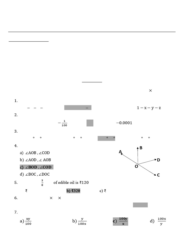 Mathematics HY Ans Key VII 24-25 | PDF | Mathematics
