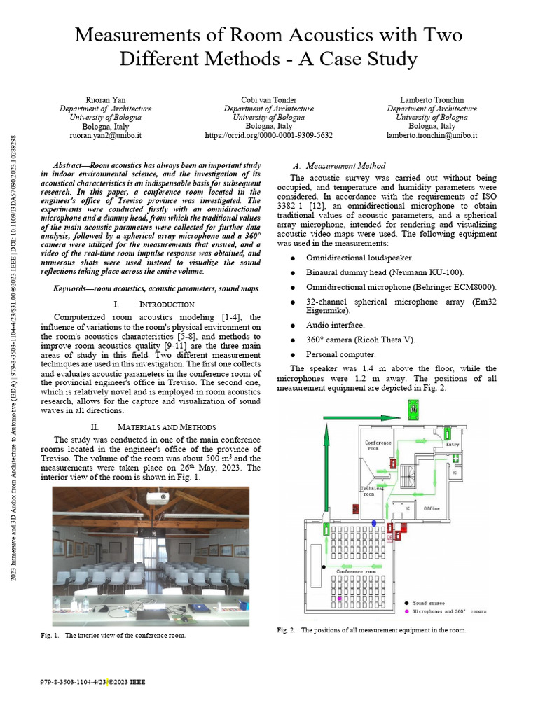 Measurements of Room Acoustics With Two Different Methods - A Case ...