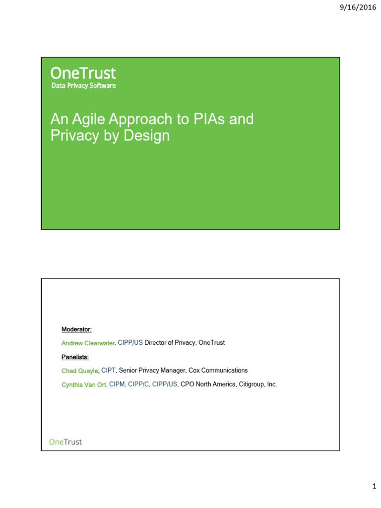 Agile PIAs and Privacy by Design Guide | PDF | Privacy | Agile Software ...