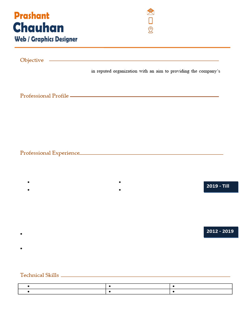 Resume Prashant Chauhan | PDF | Web Design | Websites