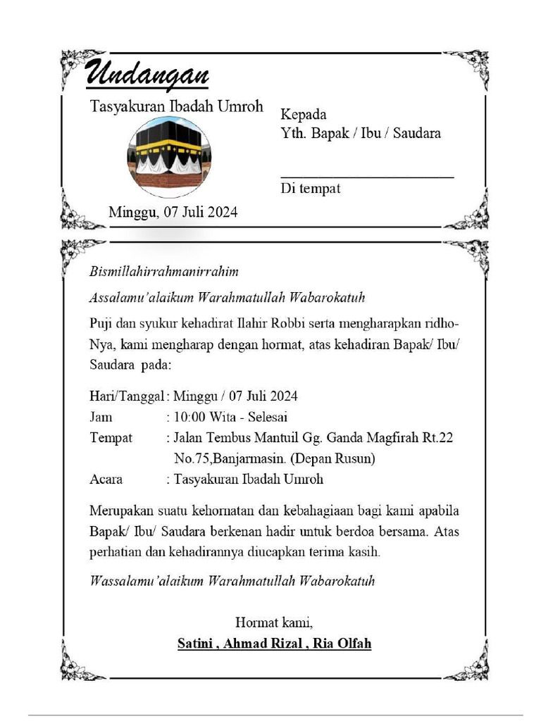 Undangan Ria | PDF