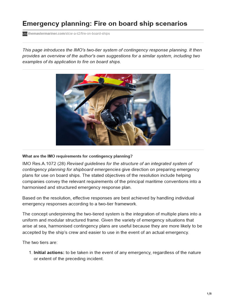 Fire Emergency Response on Ships | PDF | Firefighting | Ships