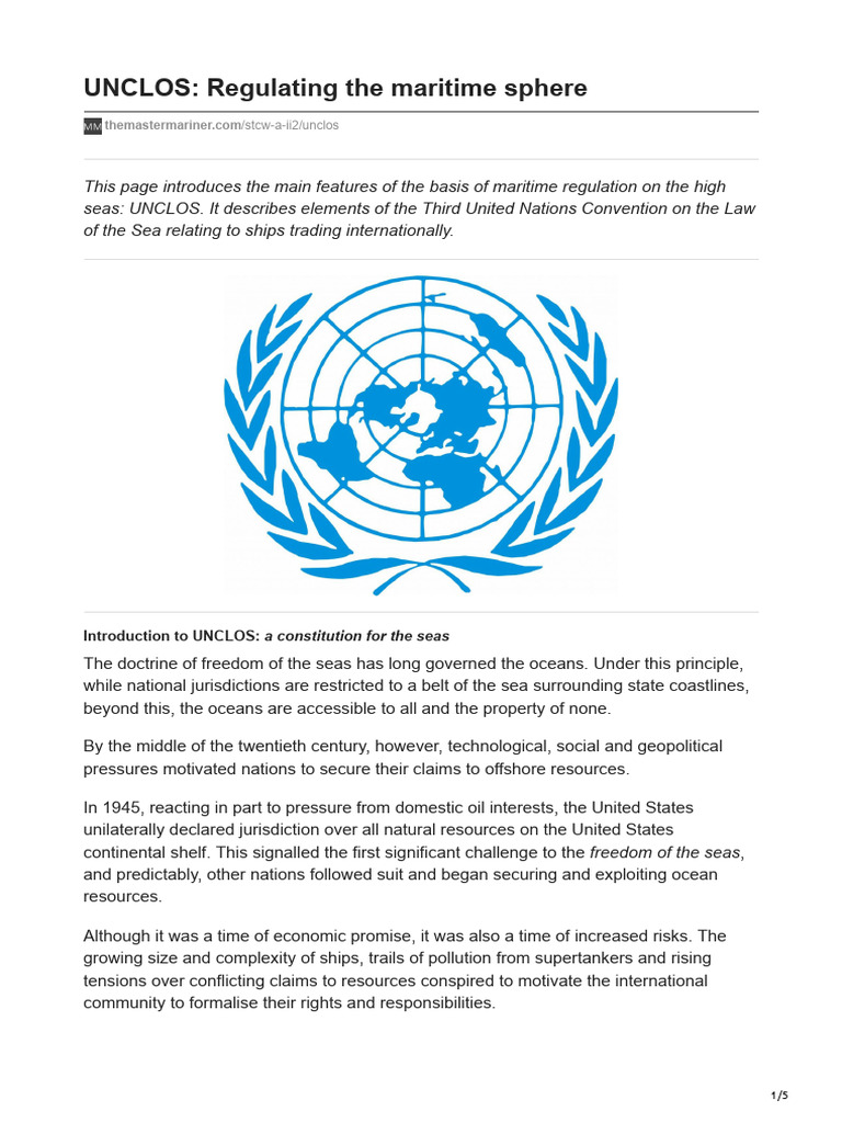 themastermariner.com-UNCLOS Regulating the maritime sphere | PDF ...