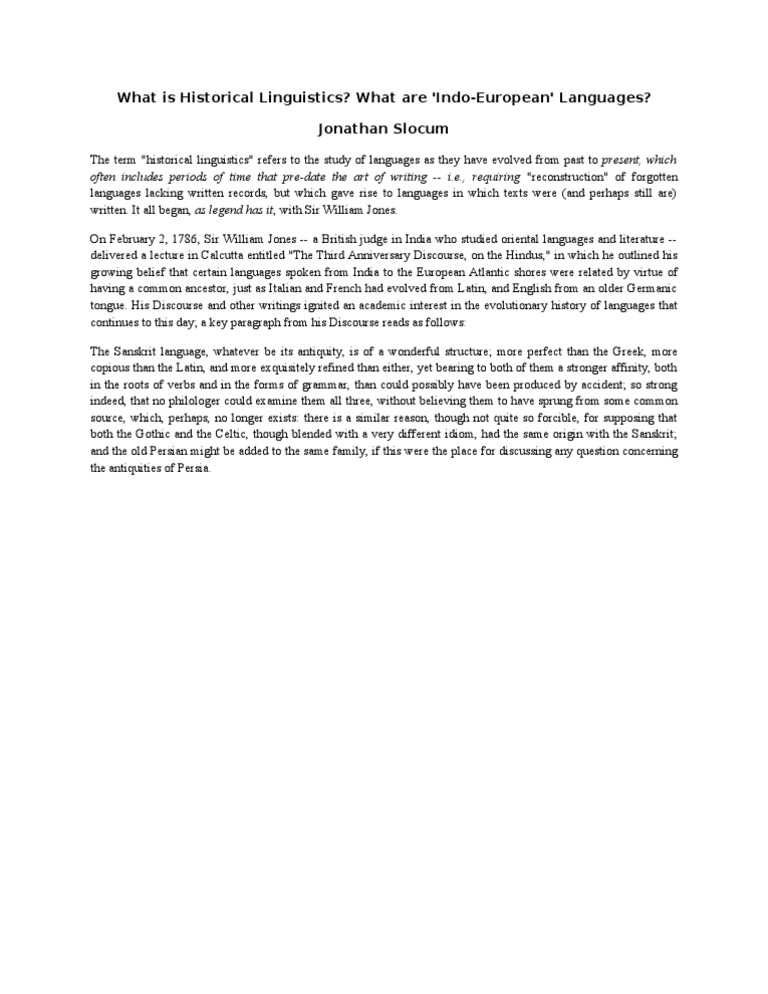 Introduction to Historical Linguistics | PDF | Social Science
