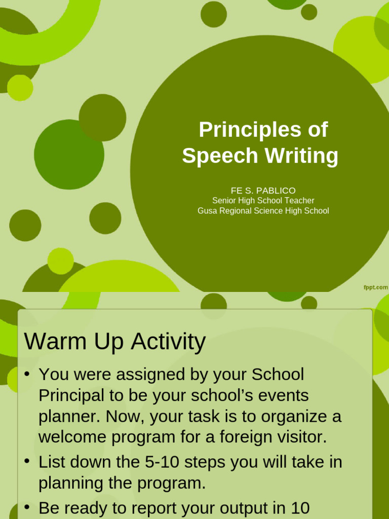 Speech Writing Principles and Process | PDF | Attitude (Psychology ...