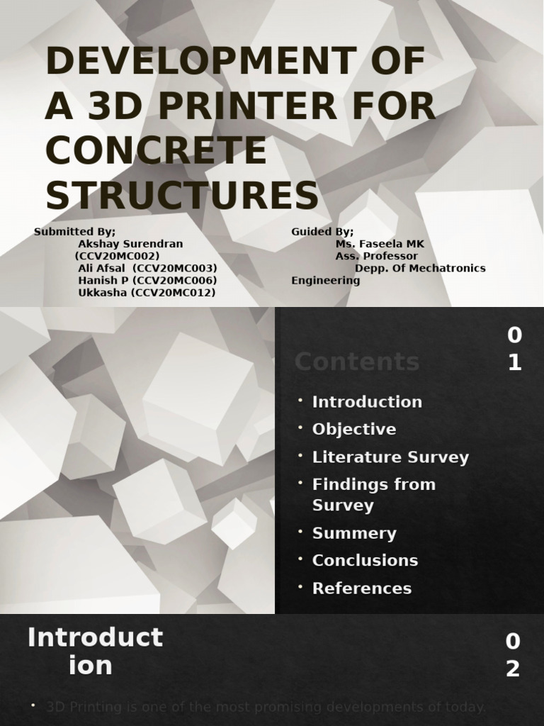 Development of 3d Concrete Printer | PDF | 3 D Printing | Civil Engineering