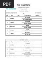 Primary Staff Duty Roster 2025 | PDF