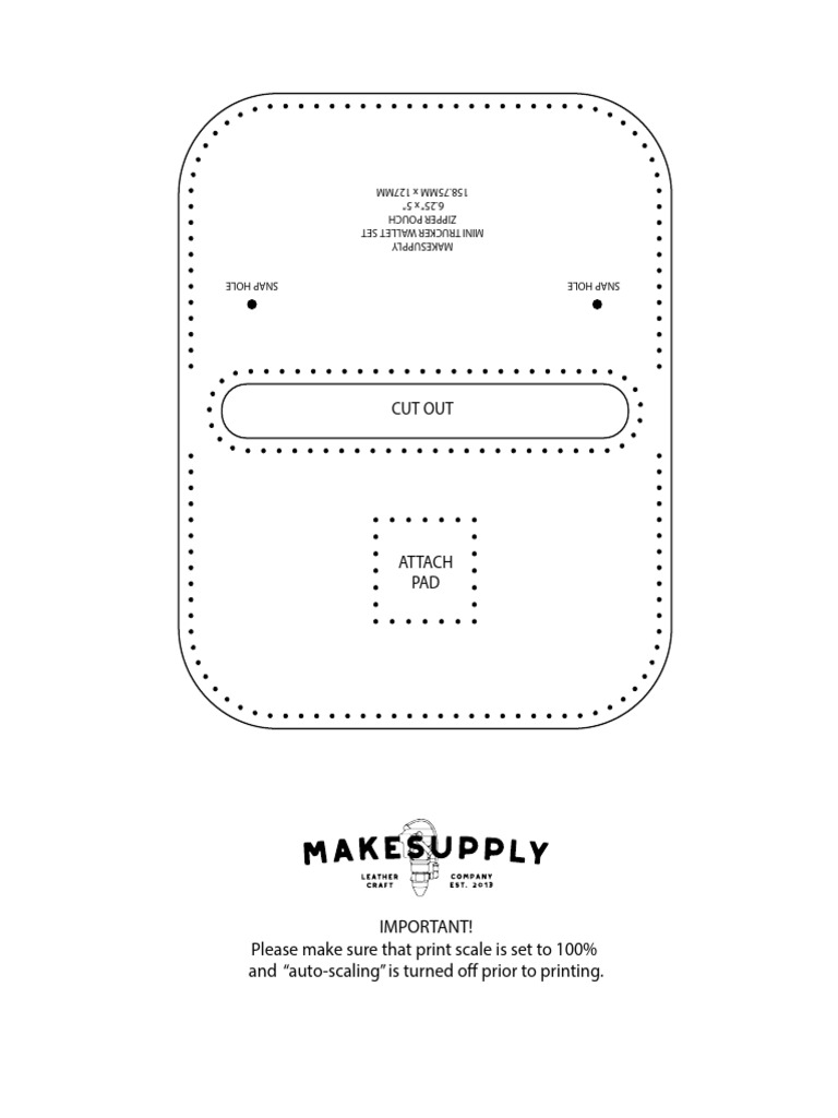 Makesupply Leather Mini Trucker Wallet Template Set Letter | PDF