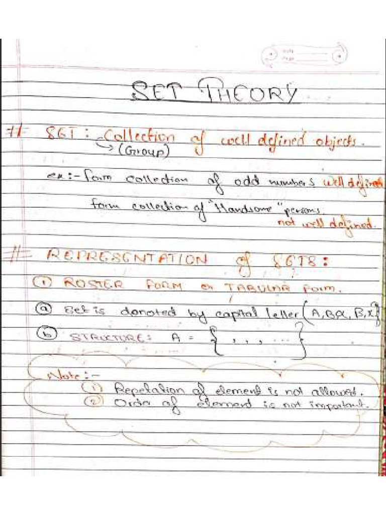 Set theory handwritten notes by pradeep pdf