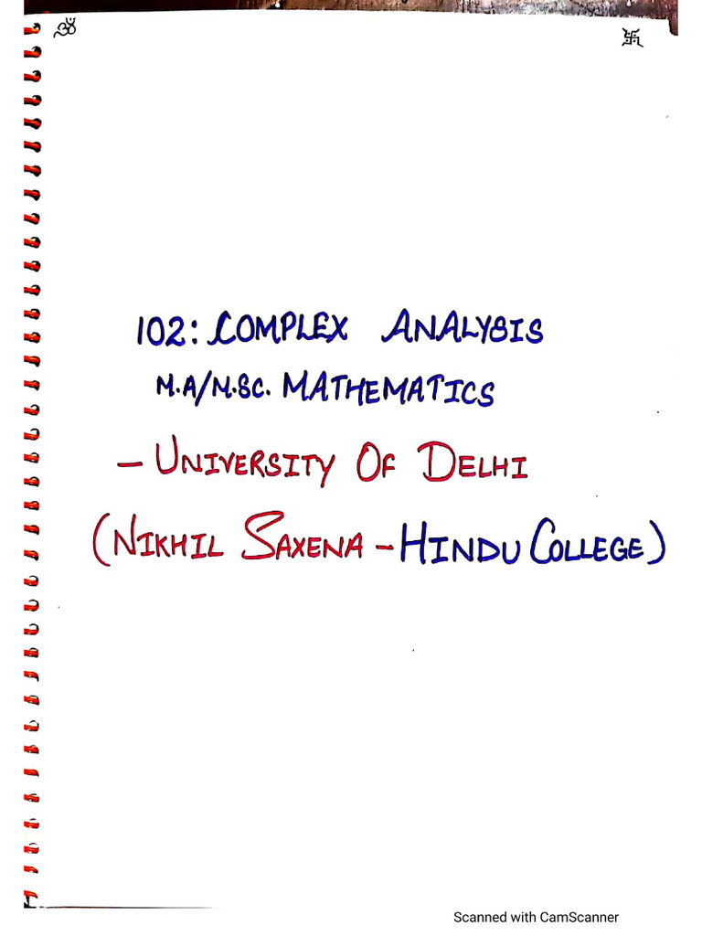 Complex Notes 1st Sem | PDF