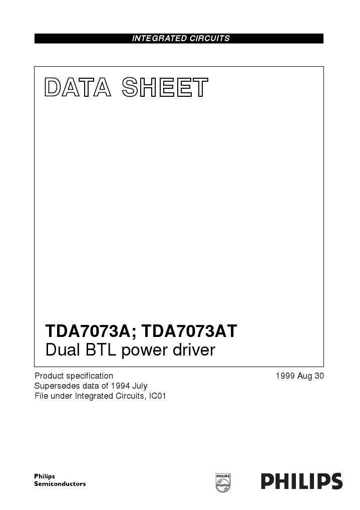 TDA7073A Datasheet | PDF | Soldering | Printed Circuit Board