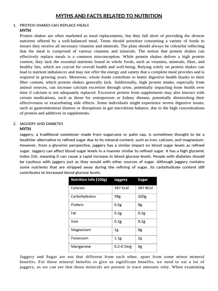 Nutrition Myths Debunked: Facts Revealed | PDF | Mucus | Soybean