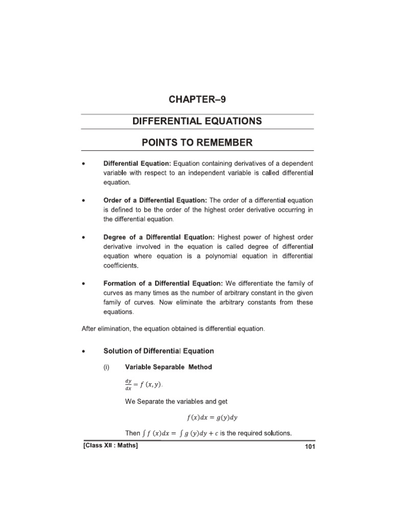 CLASS 12 MATHS DIFFERENTIAL EQUATIONS PDF intelligence overview